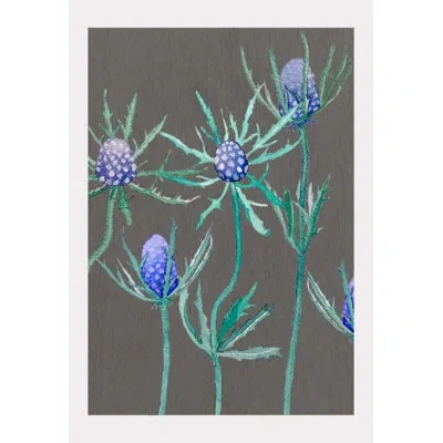 India & Purry Art Print: Purple Thistle In Purple,green,gray
