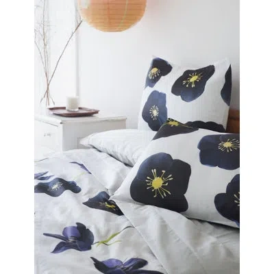India & Purry Duvet Cover: Black Hellebore On Snow In Black,white