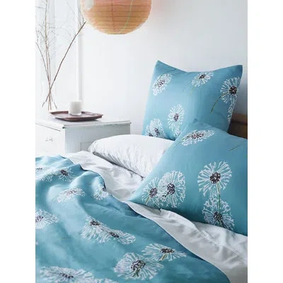 India & Purry Duvet Cover: Dandelions On Aqua In Blue