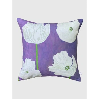 India & Purry Poppies Cotton Throw Pillow