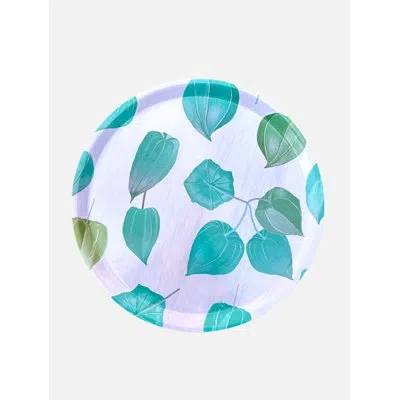 India & Purry Swedish Serving Tray:  Aqua Chinese Lanterns In Blue