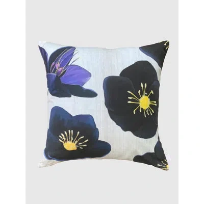 India & Purry Throw Pillow: Black Hellebore On Snow
