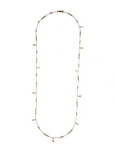 Pre-owned India Hicks Bead & Thread Bead Strand Necklace, 34.5"
