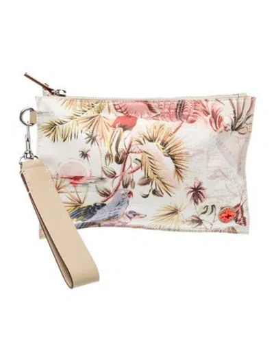 Pre-owned India Hicks Canvas Clutch In Neutral