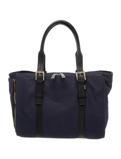 Pre-owned India Hicks Canvas Top Handle Bag In Blue
