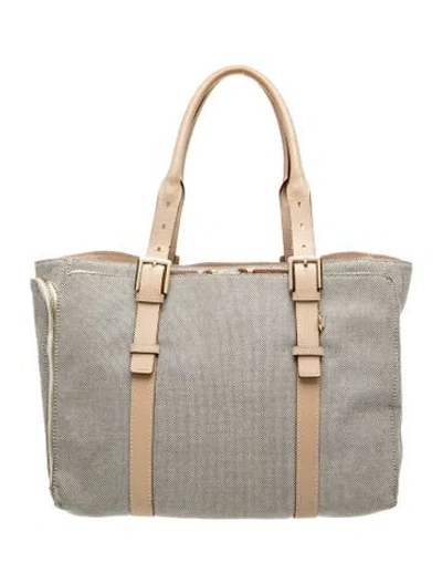 Pre-owned India Hicks Canvas Top Handle Bag In Neutral