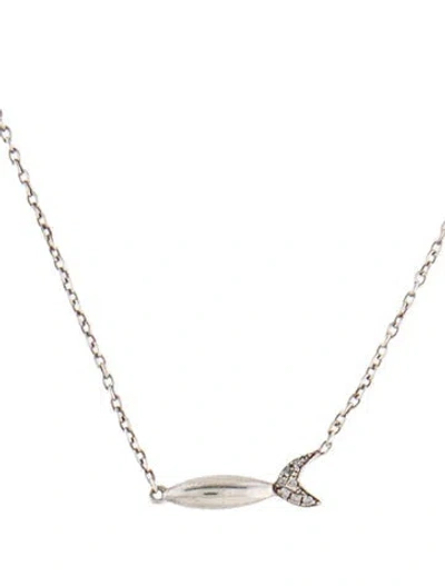 Pre-owned India Hicks Diamond Fish Pendant Necklace, 16" In Multi