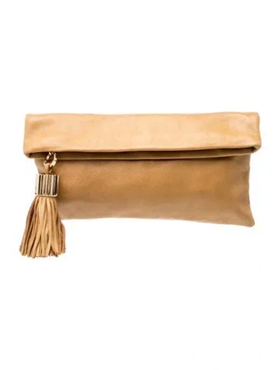 Pre-owned India Hicks Leather Clutch In Brown