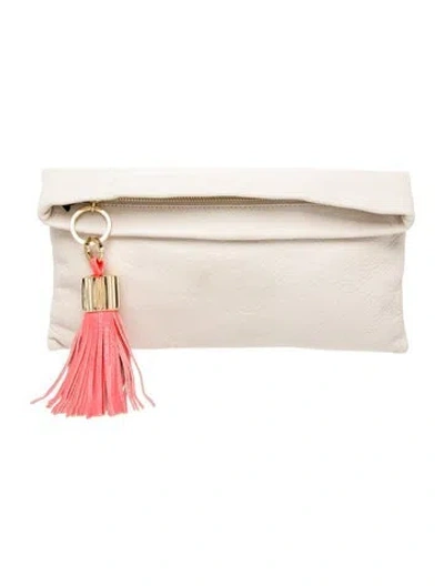 Pre-owned India Hicks Leather Clutch In Neutral