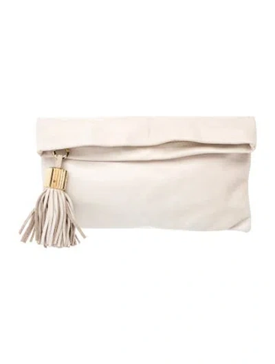 Pre-owned India Hicks Leather Clutch In Neutral