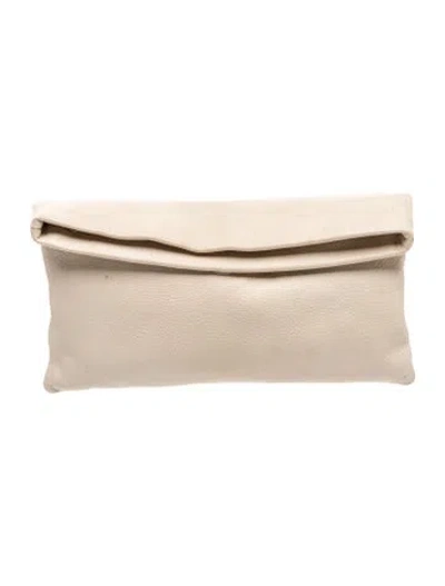 Pre-owned India Hicks Leather Clutch In Neutral