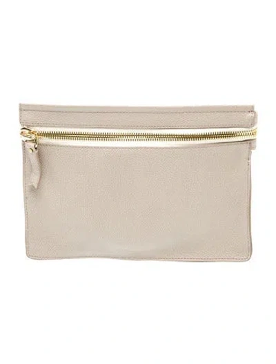 Pre-owned India Hicks Leather Clutch In White