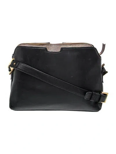 Pre-owned India Hicks Leather Crossbody Bag In Black