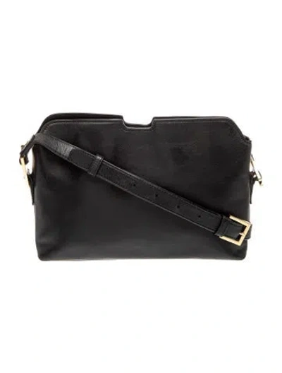 Pre-owned India Hicks Leather Messenger Bag In Black