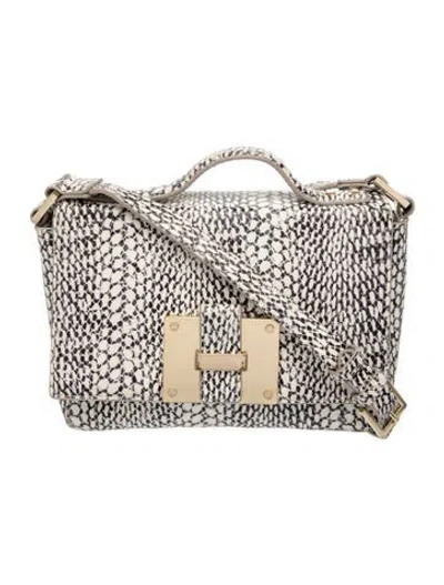 Pre-owned India Hicks Leather Messenger Bag In White