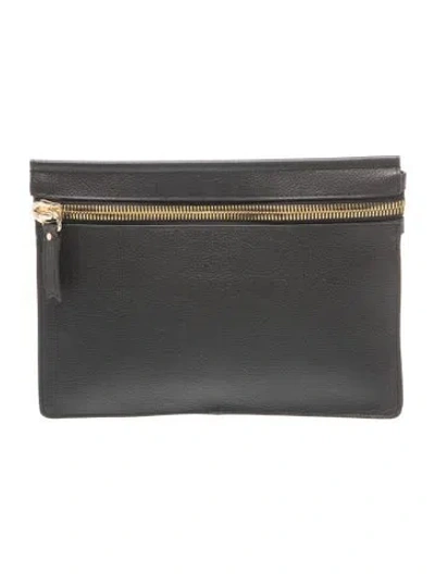 Pre-owned India Hicks Leather Portfolio In Black