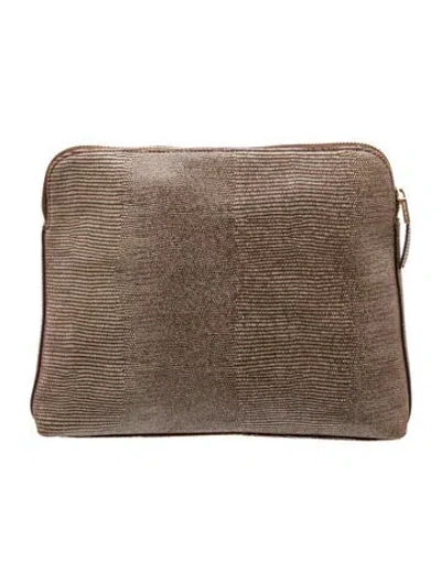 Pre-owned India Hicks Leather Portfolio In Brown