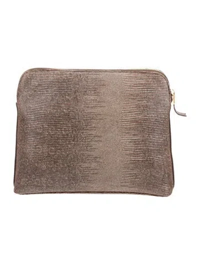 Pre-owned India Hicks Leather Portfolio In Neutral