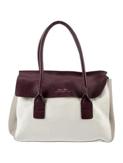 Pre-owned India Hicks Leather Shoulder Bag In Neutral