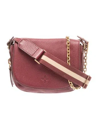 Pre-owned India Hicks Leather Top Handle Bag In Burgundy