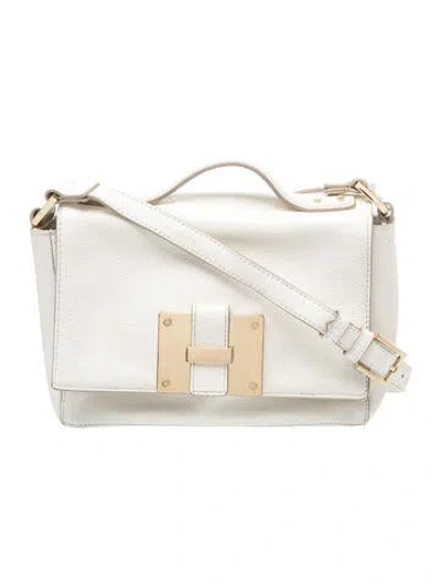 Pre-owned India Hicks Leather Top Handle Bag In White