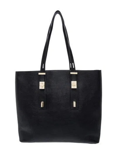 Pre-owned India Hicks Leather Tote In Black