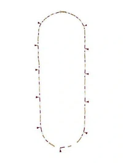 Pre-owned India Hicks No Hassle Tassel Bead Strand Necklace, 34" In Multi