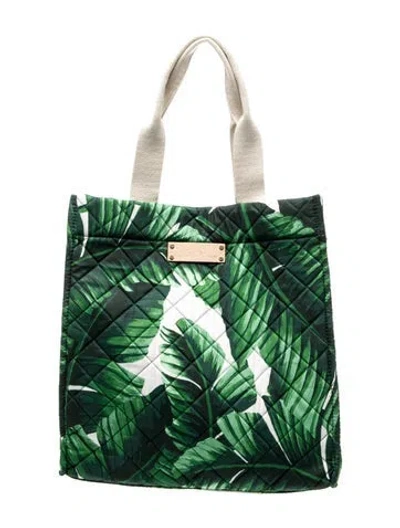 Pre-owned India Hicks Quilted Shoulder Bag Large In Green