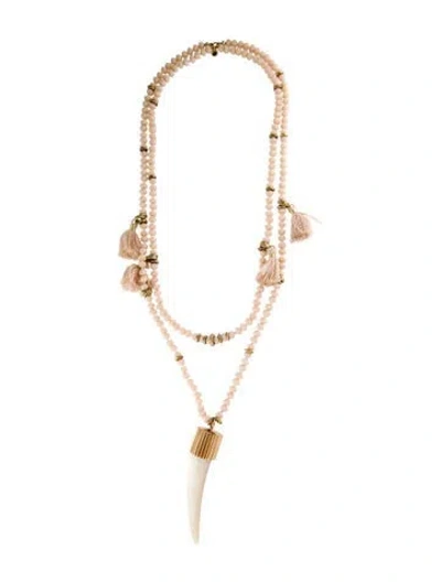 Pre-owned India Hicks Resin & Glass Bead Free Spirit Himalayan Pink Necklace In Multi