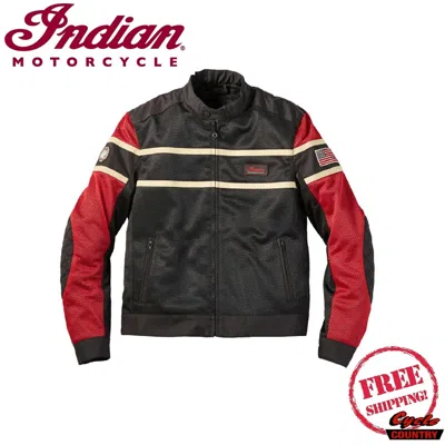 Pre-owned Indian Motorcycle Genuine  Brand Men's Arlington Mesh Jacket Black/red