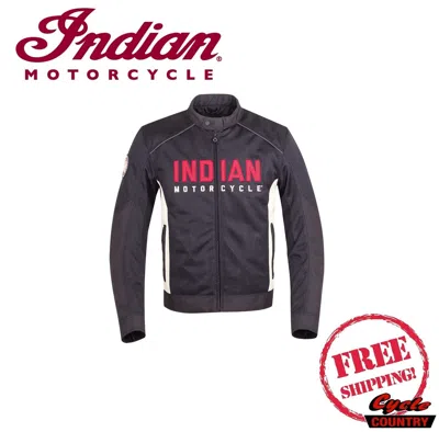 Pre-owned Indian Motorcycle Genuine  Brand Men's Lightweight Mesh Jacket 2 Black In Black / Red