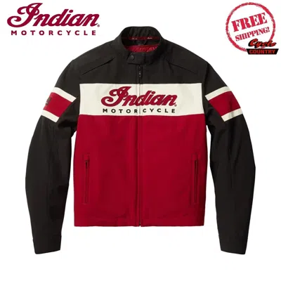 Pre-owned Indian Motorcycle Genuine  Brand Men's Madison Jacket Black/red 2023