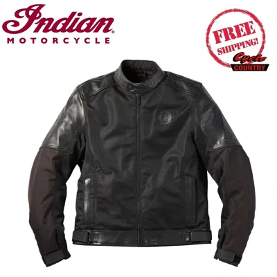 Pre-owned Indian Motorcycle Genuine  Brand Men's Tobin Mesh Jacket Black In Black / Red