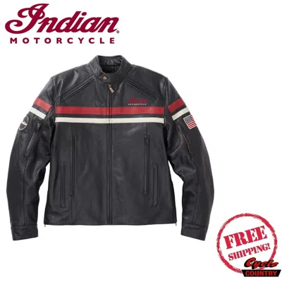 Pre-owned Indian Motorcycle Genuine  Freeway Jacket 2 Black Red Free Shipping In Black / Red