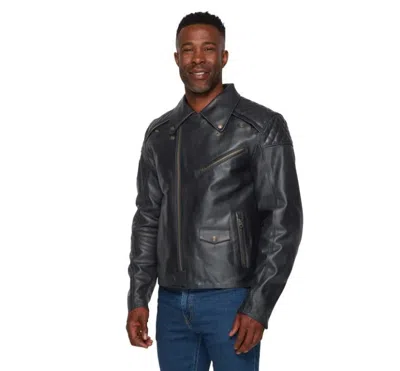 Pre-owned Indian Motorcycle Men's Buchanan Leather Jacket Black 2864640