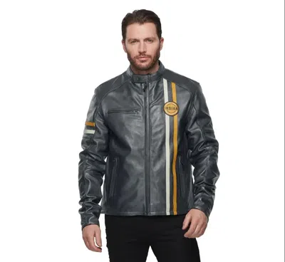 Pre-owned Indian Motorcycle Men's Cafe Leather Jacket Black 2833370