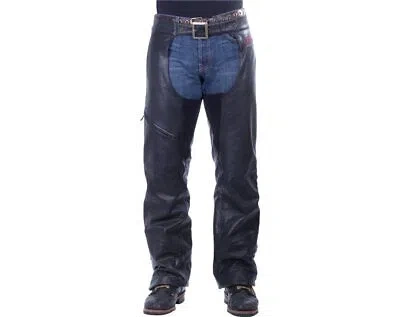 Pre-owned Indian Motorcycle Men's Traditional Leather Chaps, Black