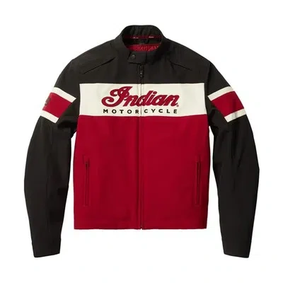 Pre-owned Indian Motorcycle Mens Madison Jacket Tough Durable Breathable Fabric Blend Red