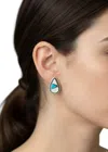 Indian Touch Of Gallup Women's Handcrafted Stud Earrings In Turquoise And Pearl In Multi