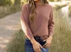 Indie & Co Let Us Be Button Back Sweater In Rosewood In Pink