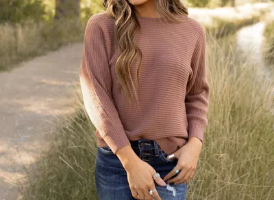 Indie & Co Let Us Be Button Back Sweater In Rosewood In Pink