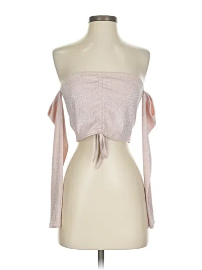 Pre-owned Indie Xo Long Sleeve Top Pink Strapless Neckline Tops