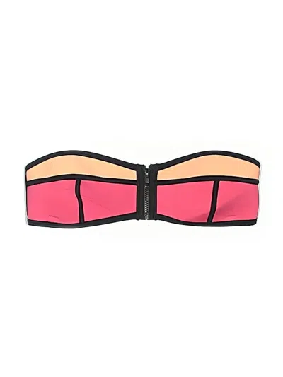 Pre-owned Indie Xo Swimsuit Top Pink Color Block Pattern Swimwear