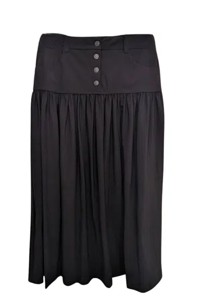 Indies Ange Midi Skirt In Noir In Black