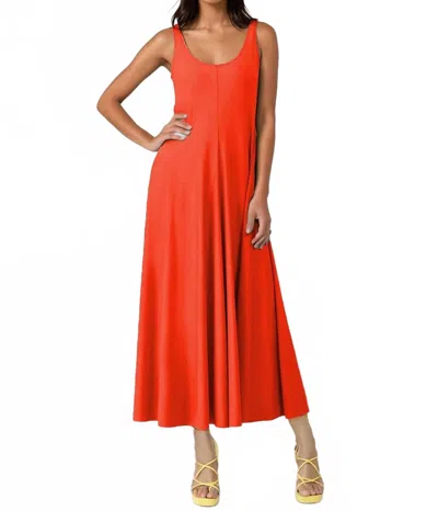 Indies Lara Maxi Tank Dress In Orange In Red