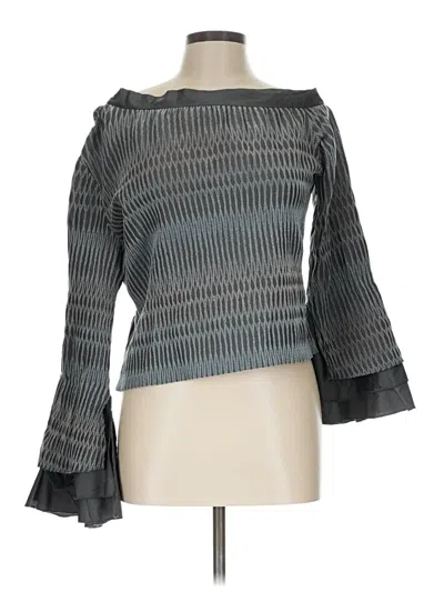 Pre-owned Indies Long Sleeve Blouse In Gray