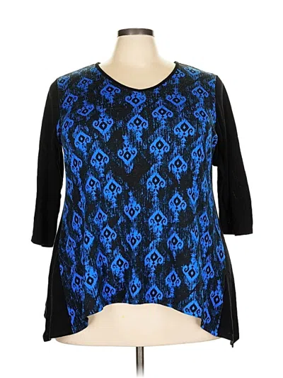 Pre-owned Indigo 3/4 Sleeve T-shirt In Blue