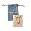 Indigo Authority Heart Necklace + Earrings Set In Gold/pink In Red