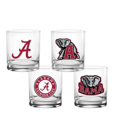 Indigo Falls Alabama Crimson Tide Collector's 14oz. Rocks Glass Set 4-pack In No Color