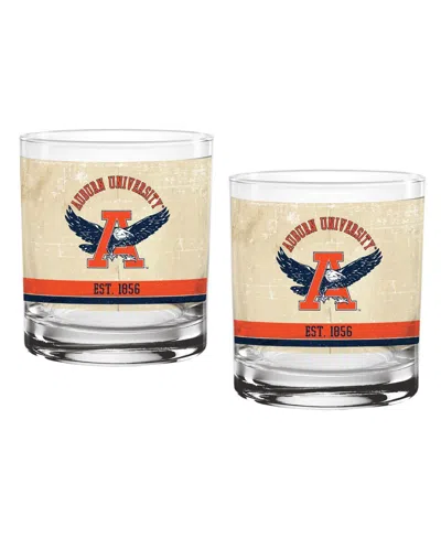 Indigo Falls Auburn Tigers 14oz. Tan Vintage Glasses, Set Of 2 In No Color